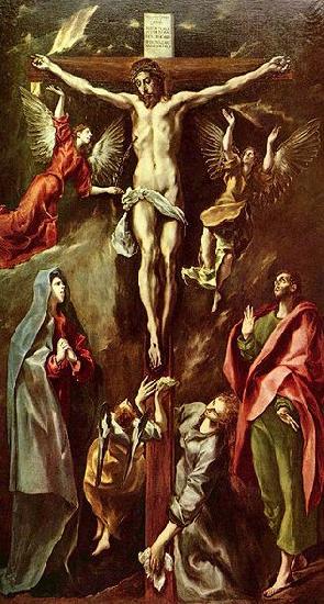 El Greco Christus am Kreuz, mit Maria, Johannes und Maria Magdalena Sweden oil painting art